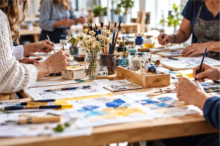 Table de travail créatif partagée — image d’illustration